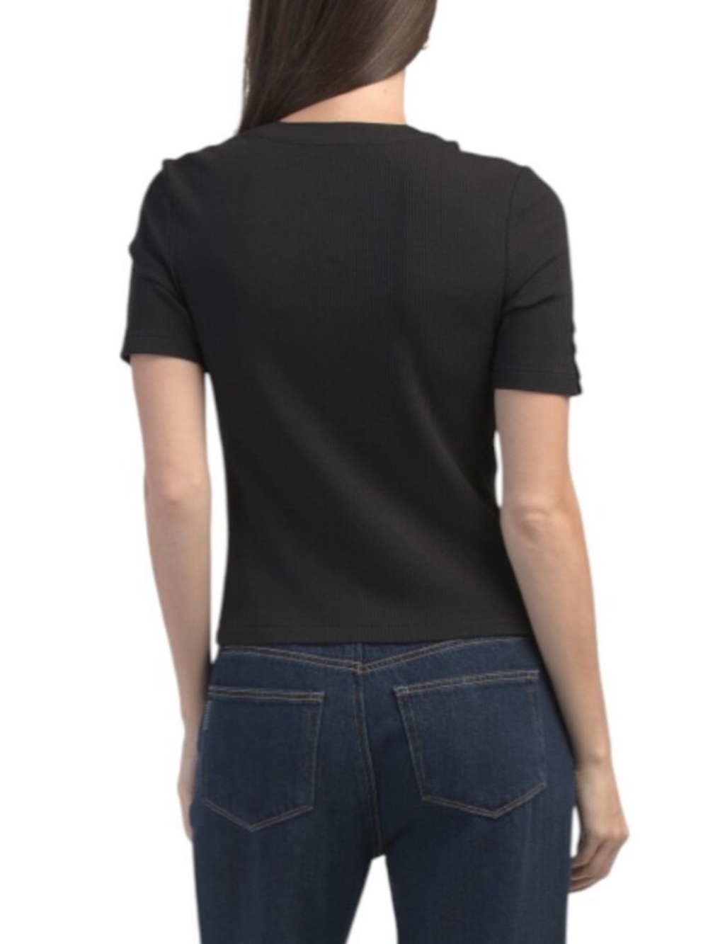 DEREK LAM 10 CROSBY Adrian Mixed Media Tee - Picture 2 of 3